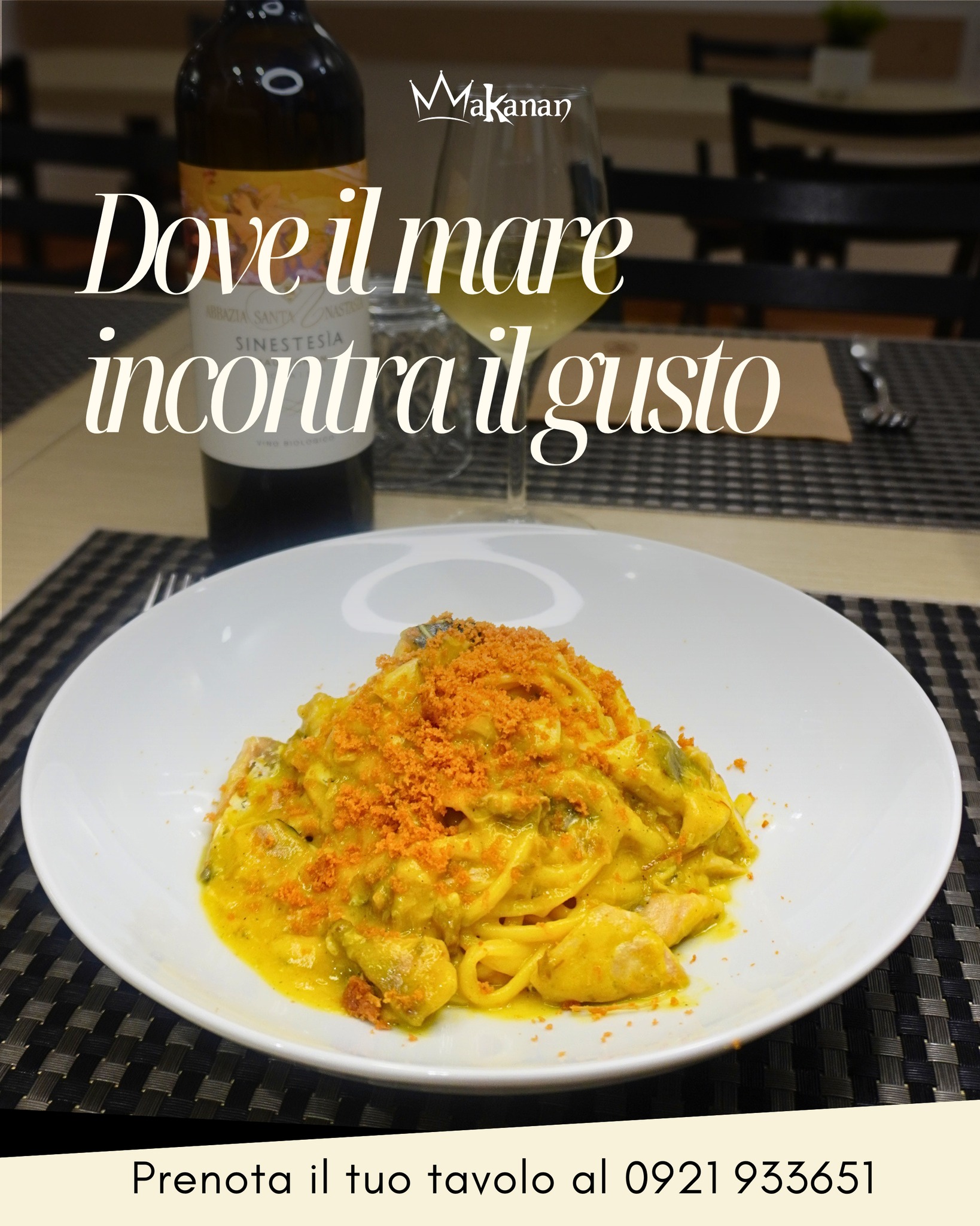 🌊🍝 Dove il mare incontra il gusto

Lasciati conquistare dai sapori autentici del mare con un primo piatto ricco di gusto, accompagnato da un calice di vino selezionato per esaltare ogni sfumatura del tuo viaggio culinario 🍷✨

Da Makanan, ogni portata racconta la passione per la buona cucina e la qualità delle materie prime, per regalarti un'esperienza da ricordare

📞 Prenota il tuo tavolo: 0921 933651

#Makanan #CucinaDiMare #CampofelicediRoccella #Ristorante #PrenotaOra